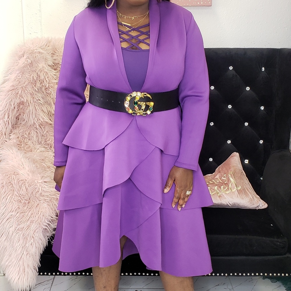 Plusize 3 tier longsleeve dress